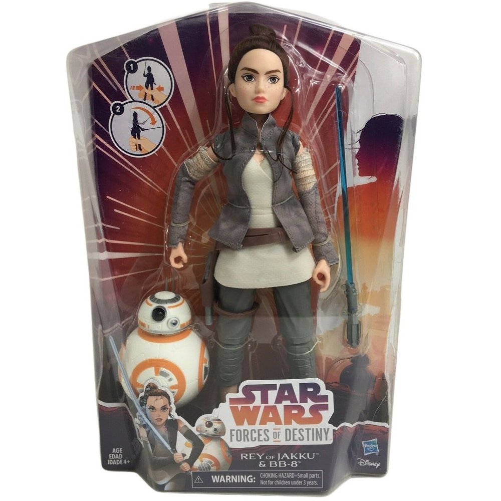 Star Wars Forces Of Destiny Rey Of Jakku And BB-8 Adventure Set Disney Hasbro